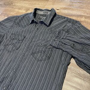 Cody James Authentic Western Wear Shirt Mens Large Black Long Sleeve Pearl Snap